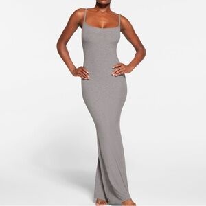 NEW Skims Soft Lounge Long Slip Dress Heather Grey Size Medium
